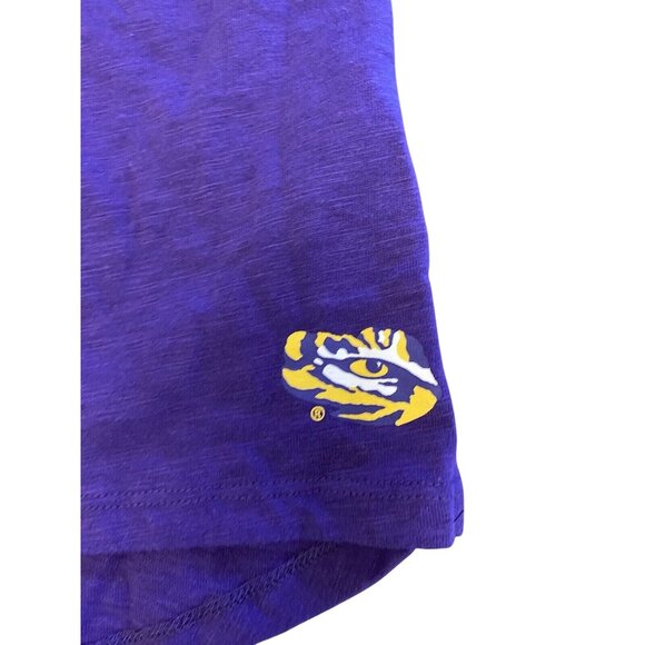 LSU Purple & Gray Juniors Long Sleeve V-Neck Shirt With Rhinestone Logo Size XL - Picture 10 of 13